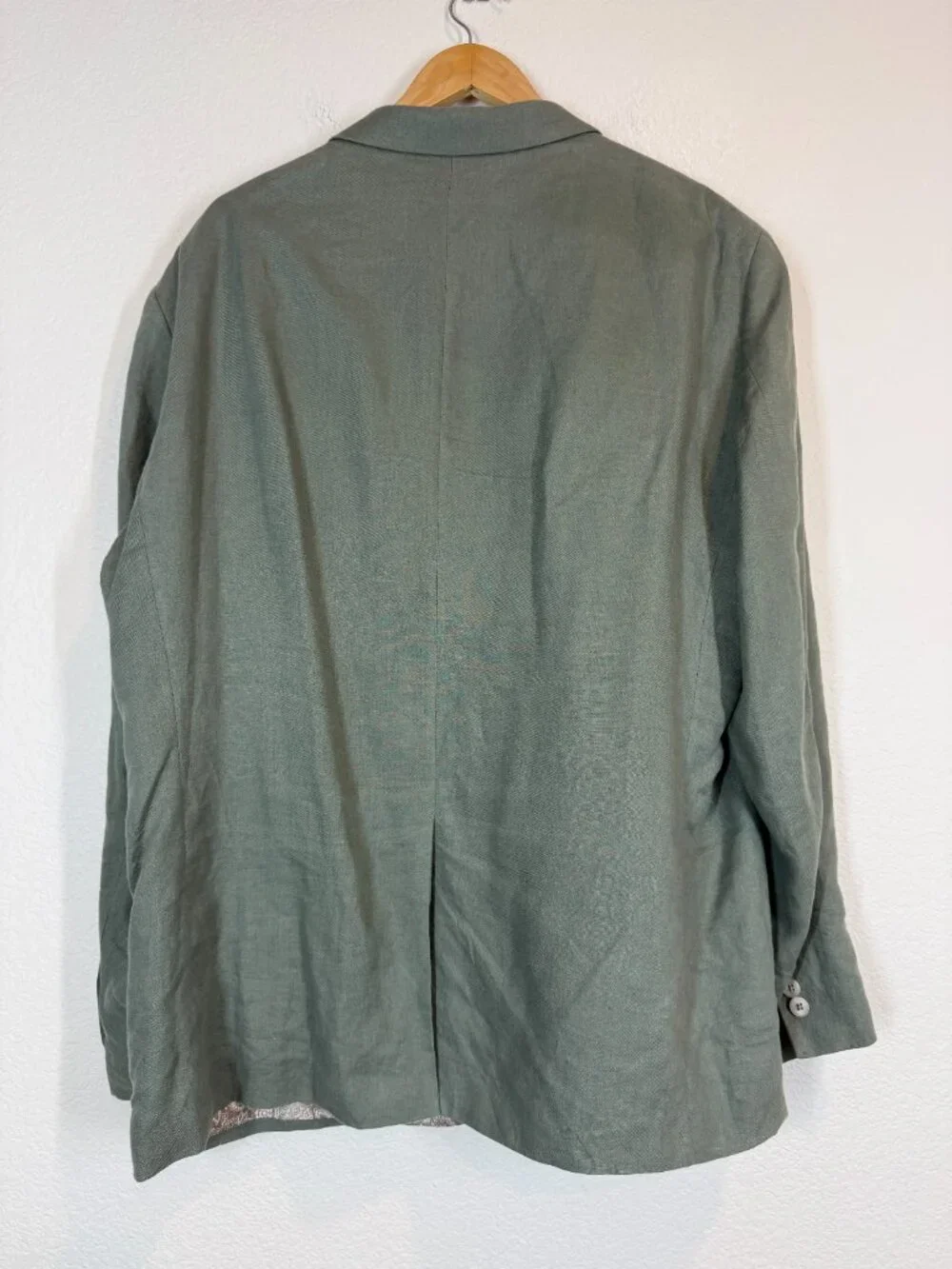 Lauren Ralph Lauren Linen Sport Coat Blazer Sage Green 50R Paisley Lined